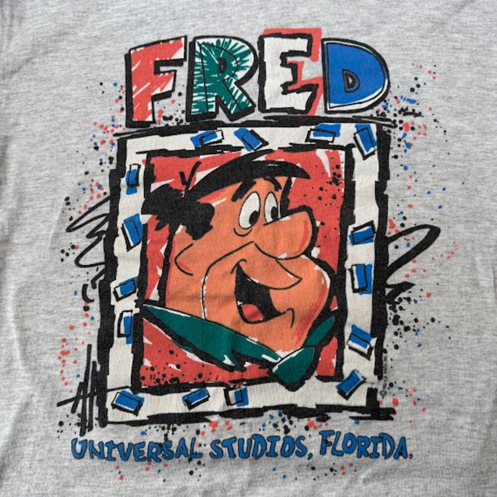 Vintage Fred Flintstone Universal Studios T Shirt Men’s Medium Hanna Barbera